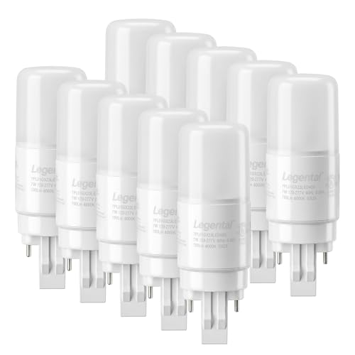 Silverlite [Plug&Play] 7w(18w CFL Equivalent) LED Stick PL Bulb GX23-2 Pin Base, 750LM, Daylight(4000k), Driven by 120-277V and CFL Ballast, UL Classified, 10 Pack