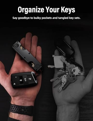 Image of Key Organizer Key Holder Compact Key Case Minimalist Metal Key Chain Key Holder for Keychain Secures 8-10 Keys EDC