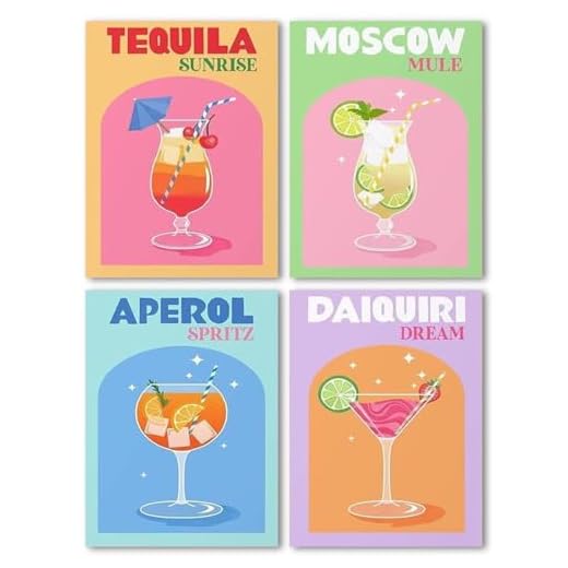 WEMEON Diamond Painting 4er Set Erwachsene, 5D Diamond Painting Cocktailglas, iamant Painting for Mosaik Bastelset Erwachsene, 30x40cm