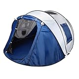 Instant Camping Tent 4 Person Pop Up Portable Instant Cabin Tent with 1-Minute Setup Lightweight Tent for Camping Beach Outdoor Travel Backyard Blue