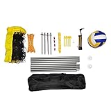Set de playa: el impresionante juego de voleibol de playa de Vermont con red de voleibol de 31 pies de largo x 3 m de ancho. Este juego también cuenta con una cinta de tejido profesional para que puedas marcar en cualquier lugar un campo de voleibol de 52 x 26 metros. Cinta de tejido de la línea de campo (52 x 26 pies) y un kit de anclaje de arena que garantiza una excelente estabilidad en la playa.