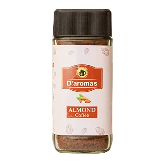 D'aromas Instant Coffee Powder with Almond Flavour in Glass Bottle (50g, Rich Aroma and Bold Taste)