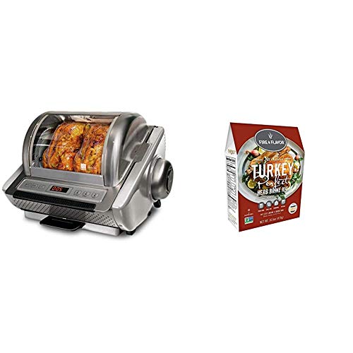 Ronco Showtime EZ-Store Large Capacity Rotisserie with Fire & Flavor All Natural Turkey Perfect Herb Brine Kit