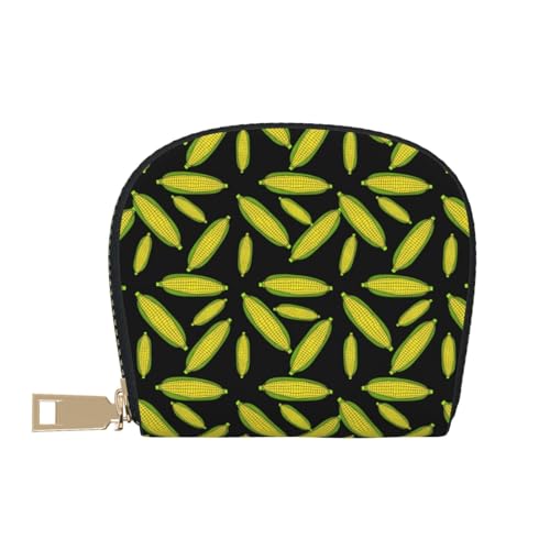Credit Card Holder Corn Small RFID Wallet Slim Leather Card Organizer Case with Zipper2