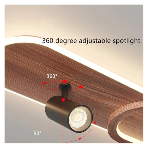Lampe à suspension LED grain de noyer 100cm avec 2 spots orientables 360 - 3