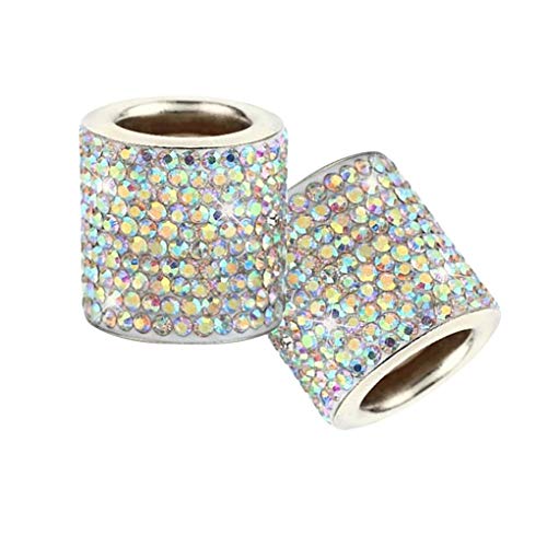 Fornateu 2pcs Apoyo para la Cabeza del Rhinestone Collar Decoración Automotive Cabeza decoración reposacabezas Resto del Anillo del Cristal de la decoración, Colorido