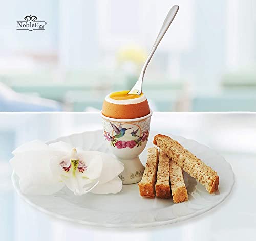 Nobleegg Premium Egg Cups For Soft Boiled Eggs | Set Of 4 | Egg Timer Pro | 18/10 Egg Spoons | Egg Topper | Gift/Storage Box #TOP1