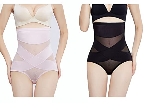Lemon Trim Shapewear Women Shapewear Slimmer Body Shaper Hi-waist Tummy Control (balck+pink, M)