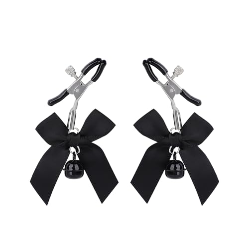 Clip de lazo negro ajustable sin perforaciones, clip grande con decoración de lazo para el cuerpo para mujer