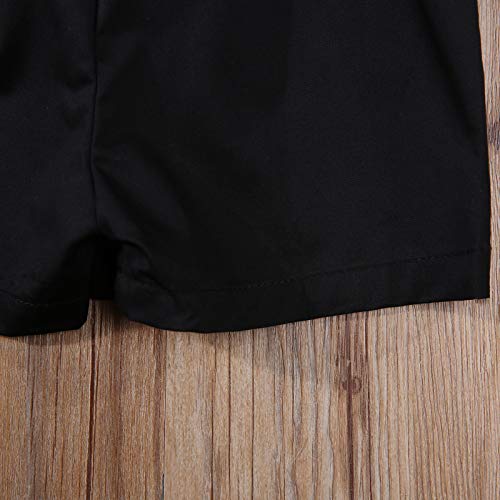 Summer Toddler Baby Girl Clothes Skirt Set Ruffle Sleeve T-Shirt Tops + Suspender Shorts Skirt Kids Casual Outfits (Red , 18-24 Months ) #TOP5