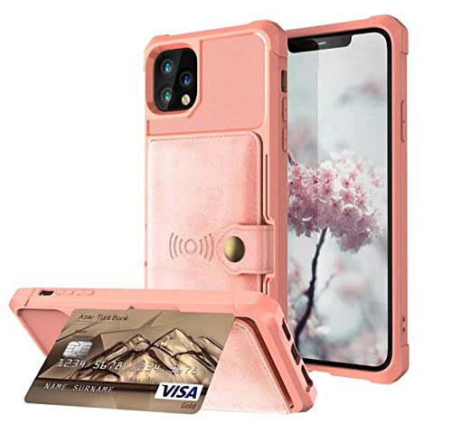 Étui portefeuille en cuir magnétique de haute finition rose compatible iPhone XS Max 14