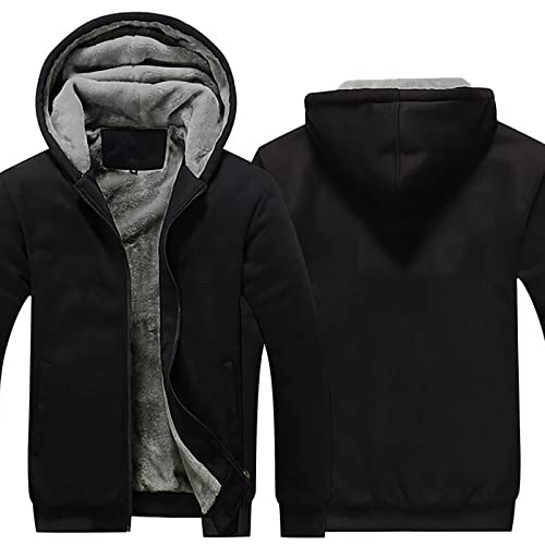 Dudubaby Men's Fashion Hoodies & Sweatshirts,Fall Jacket Faux Fur Hoodie Preppy Sweatshirt Mens Zip Sweatshirt Long Sleeve Hoodie For Men Fuzzy Fleece Hoodie Plain Hooded Sweatshirt(1-Black,Xx-Large) #TOP1