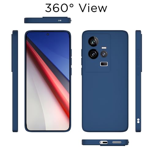 Image of Outlouders Back Cover for iQOO 11 5G | Camera Protection | Durable Soft Matte Silicone Bumper Case (Blue)