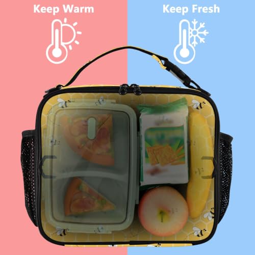 Bolsas de almuerzo aisladas ALAZA infantiles de abeja con correa ajustable 5