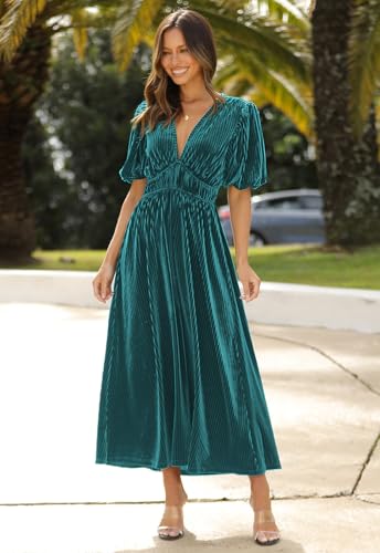 Image of Maxigerui Women's Velvet Maxi Dress Formal Dresses for Wedding Guest Dress