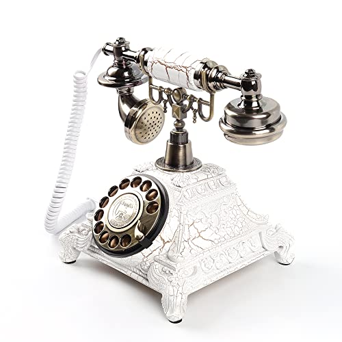 Audio GuestBook Telephone with Classic Retro Craftsmanship for Confessional Wedding Birthday Party Special Events (White)