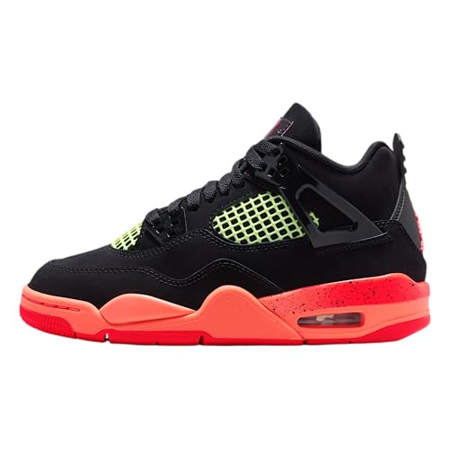 Air Jordan 4 Retro Junior negro y mango brillante: estilo urbano exclusivo