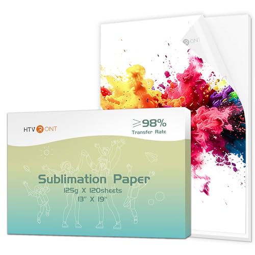 HTVRONT Sublimation Paper 13x19 Inch - 120 Sheets Easy to Transfer Sublimation Paper for T-shirts Tumblers Mugs (A3+)