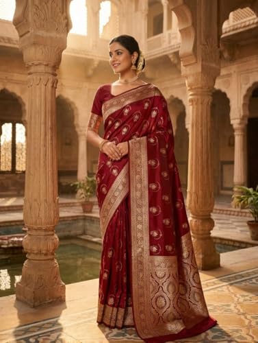 REVIVE ME gold banarasi silk saree in katan silk – image 2