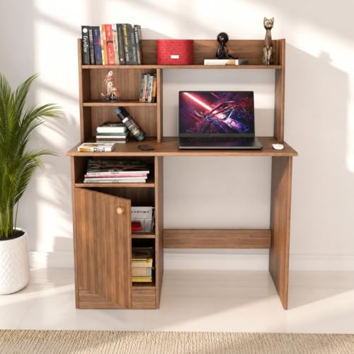 Image of SPYDER CRAFT Engineering Wood Modern Office Desk Study Table Computer Table for Office Work from Home Kids Study Room Workstation (Oak) Assembly (DIY) Do It By Yourself