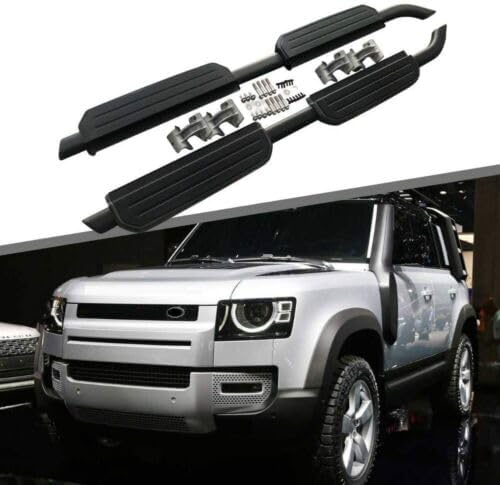Door Fixed Running Board Compatible with Land Rover Defender 110 130 4 Door 2020-2023 2024 Side Step Pedal Nerf Bar Platform Protector