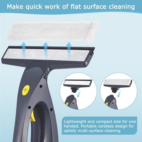 Image of Window Vacuum, Window Vacuum Squeegee, 3 in 1 Cordless Window Vac with Spray /Wipe /Suck up Water,Electric Window Cleaning Tool for Shower Wall Mirror Glass /Car Windshield /Countertop