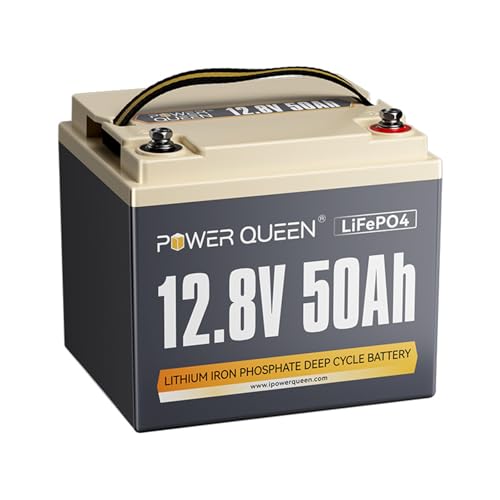Power Queen 12V 50Ah LiFePO4 Lithium Battery 640Wh