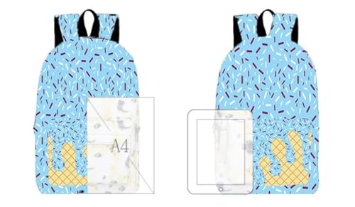 Ice Cream Backpack Kawaii Shoulder Backpacks Ice Cream Drip Backpack for Boys Girls Large Capacity Travel Daypack(Rose Red)3