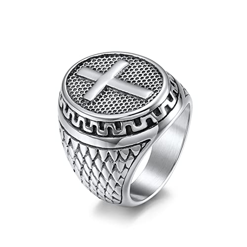 Joint torique en acier inoxydable bague chevalière croisée homme