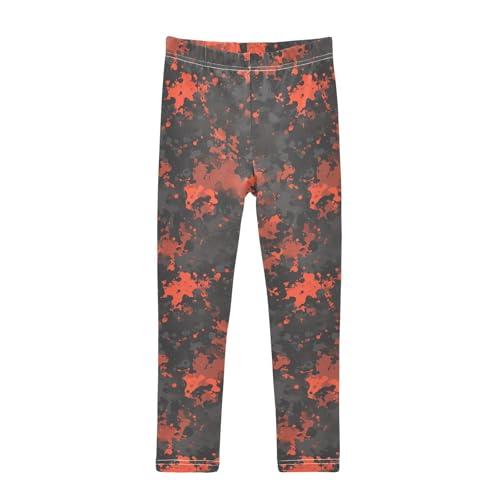 KLL Red Gray Camouflage Toddler Girl Cotton Leggings Casual High Waisted Sweatpants Gym