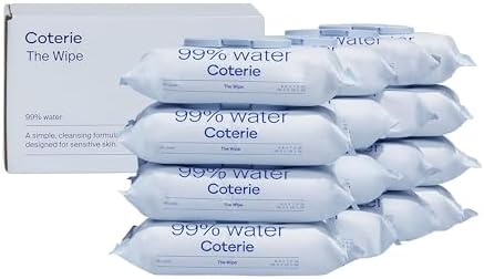 Coterie Baby Wipes for Sensitive Skin, Plant-Based and Plastic-Free Fibers, 99% Water, Hypoallergenic, pH Balanced, Unscented, Clean and Gentle Baby Essentials, 16 Pack, 896 Count