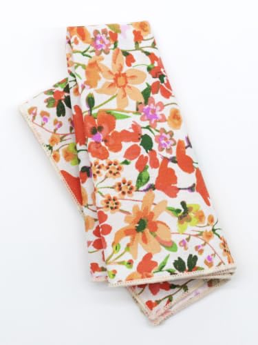 Image of Floral Pocket Squares for Men with Holder Printed Flower Mens Handkerchief Cotton Suit Pocket Hanky for Wedding