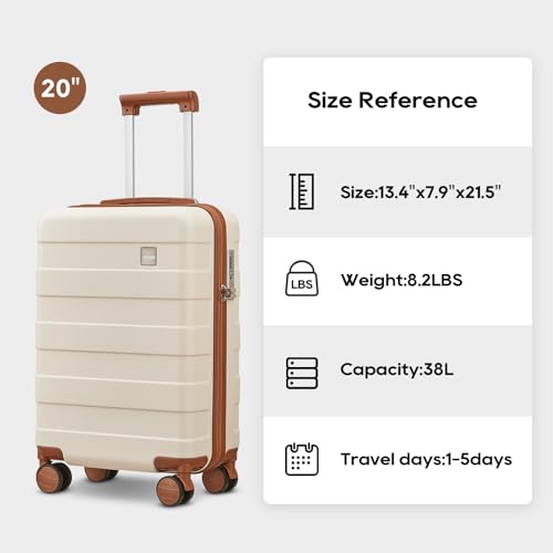 Image of imiomo Carry on Luggage 22x14x9 Airline Approved, Hardside 20 Inch Carry-on Suitcases with Spinner Wheels and TSA Lock