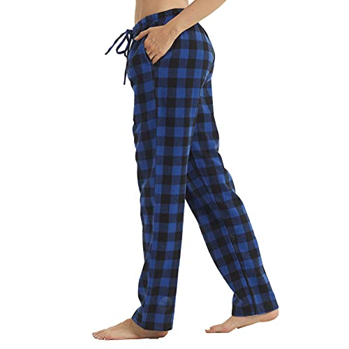Flannel Pajama Pants Women With Pockets & Drawstring Comfy Plaid Lounge Pants Casual Stretch Cotton Sleepwear Bottoms Soft Pj #TOP1