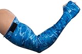 Aqua Design Arm Sun Sleeves for Men UV Protection Forearm Compression Covers, Royal Ripple, Size...