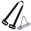 Cosmos Yoga Pilates Mat Strap – Looped Sling/Harness/Carrier Strap with Stretching Band Loops for Pilates, Exercises & Aerobics Mat Carrying – Soft & Durable Cotton, Black