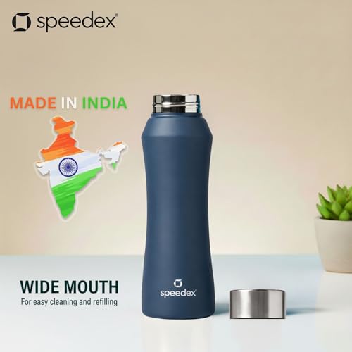Image of Speedex Stainless Steel Water Bottle 1 Ltr, Leak Proof Screw Cap, BIS Approved 1000 ml Metal Bottle For Daily, Office, School, Gym, Travel Use for Men, Women, Kids, Adults, Teal Blue, Set of 4