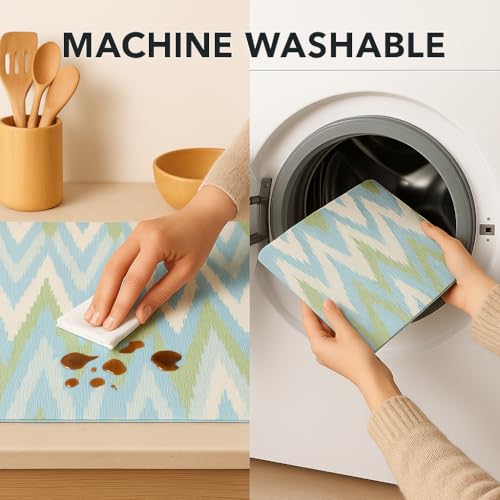 Image of WWW.THROWPILLOW.IN 450+ L Double Door Fridge Main Glass Tray Mats Set of 3 High GSM Non-Plastic Aqua Blue Fabric Liners for Refrigerator Trays | Scratch-Resistant, Machine Washable, Durable