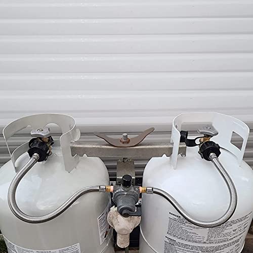 Shinestar 12-Inch Rv Propane Hose For Camper, Rv Propane Pigtail Hose For 2 Stage Auto-Changeover Regulator, 1/4" Inverted Male Flare X Qcc-1, 2-Pack #TOP4