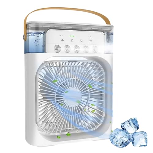 Image of Portable Mini Air Cooler - Compact USB-Powered Air Conditioner Fan | Adjustable Speeds | Energy-Efficient Personal Cooling for Home, Office & Desk Use
