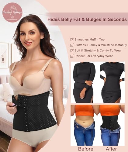 Waist Trainer for Women Lower Belly Fat Hourglass Body Shaper Waist Cincher Shapewear with Steel Bones Extender2