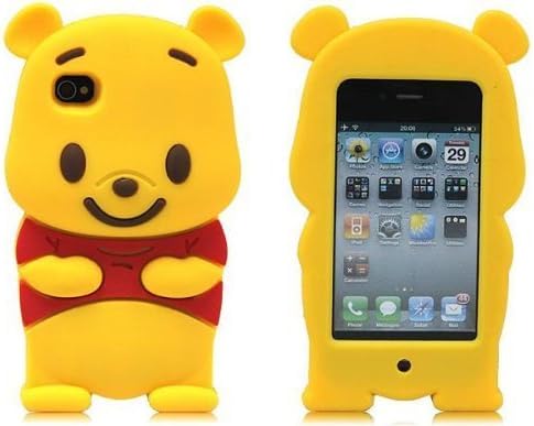 Disney Winnie The Pooh Bear soft silicone Case Cover fit for Apple iPhone 4/4S/4G - Yellow