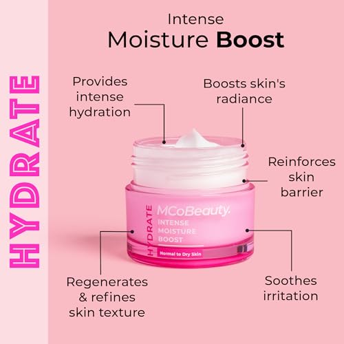 MCoBeauty - Hydrate Intense Moisture Boost - Rich Cream with Panthenol and Barrier Support - Daily Hydrating Moisturiser for Dehydrated Skin - Moisturizer Face Cream
