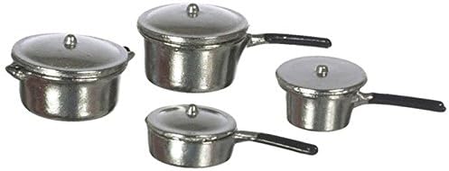 Dollhouse Miniature Aluminum Cookware Set
