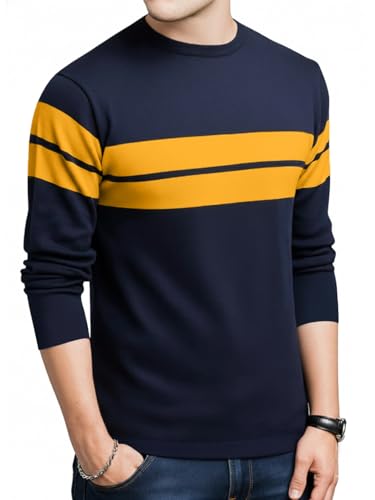 LEOTUDE Men's Full Sleeve Regular Fit Tshirt, Round Neck Cottonbl...