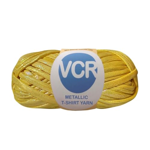 Image of VCR Shine Mustard Brown Metallic T-Shirt Yarn, 100 Grams, 100% Metallized Craft Yarn, Pack of 1 Yarn, Suitable for Handbags, Tote Bags and Sling Bags
