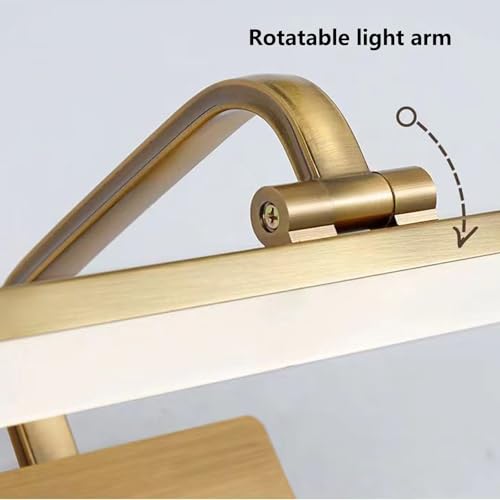 Apliques de pared LED dorado de 53cm con luz blanca para espejo baño 3