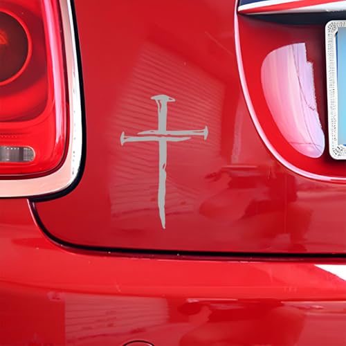 UHANBUT Reflective Cross of Nails Car Decal Sticker,...