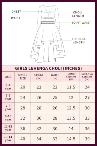 Image of Fashion Dream Girl's Organza Readymade Tabby Lehenga Choli |Lehenga |Traditional Lehenga Choli