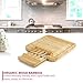 DRAGONN 100% Natural Bamboo Cheese Board & Charcuterie Platter with Slide-Out Drawer for Cutlery Stainless Steel Knife Set - Perfect for Serving Crackers, Meat & Cheeses - Perfect Gift